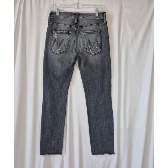 Mother The Scrapper Cuff Ankle Fray Jeans In Unstitched In The Dark 25 - Picture 9 of 11
